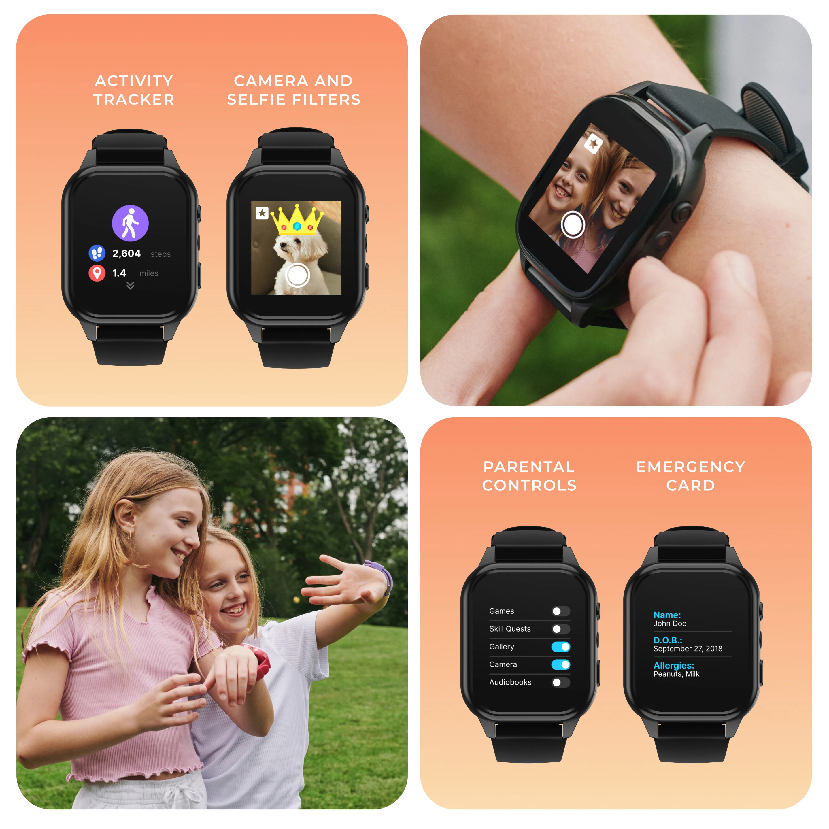 Playzoom 4 Go Kids Smartwatch and Bluetooth Headphone Bundle in Green Dinosaur - Image 9