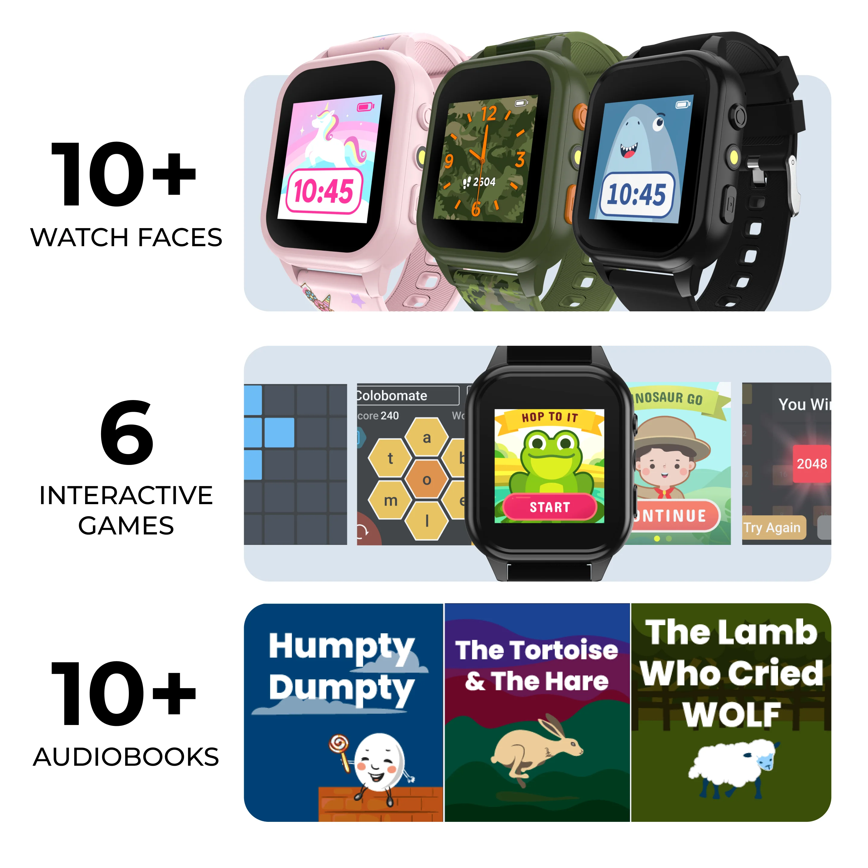Playzoom 4 Go Kids Smartwatch and Bluetooth Headphone Bundle in Black/Blue - Image 7